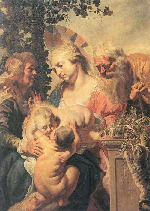 Jordaens, Jakob: Die Heilige Familie mit der Hl. Elisabeth und dem Hl. Johannes als Kleinkind