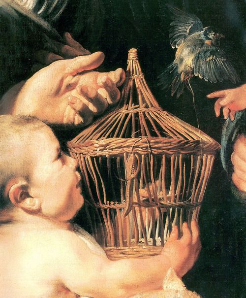 Jordaens, Jakob: Die Jungfrau und das Kind mit dem Hl. Johannes und seinen Eltern, Detail