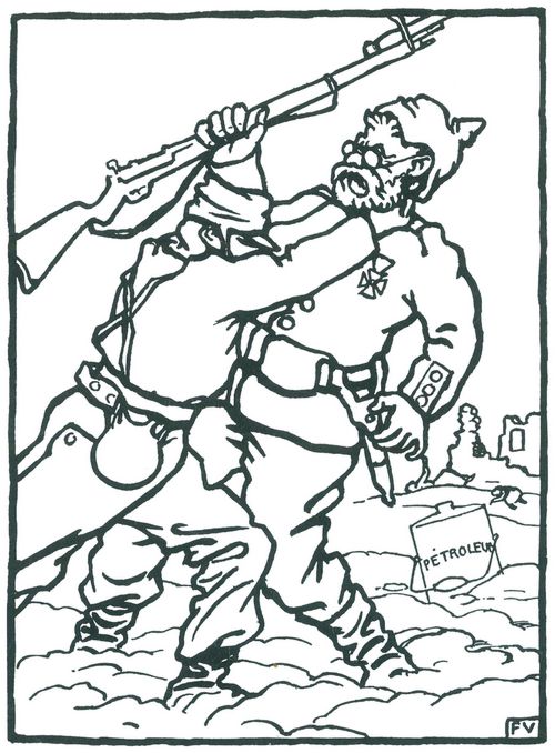 Vallotton, Flix: Zwei Illustrationen aus La Grande Guerre par les Artistes (Der Groe Krieg und die Knstler)