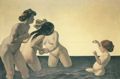 Vallotton, Félix: Drei Frauen und ein Mädchen im Wasser spielend