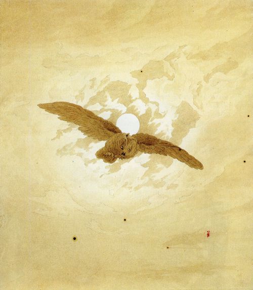 Friedrich, Caspar David: Eule vor dem Mond