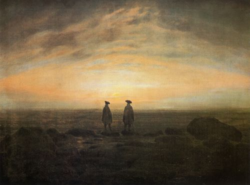 Friedrich, Caspar David: Zwei Mnner am Meer bei Mondaufgang (Zwei Mnner am Meer bei Sonnenuntergang)