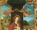 Francken d. J., Frans: Maria mit Kind, von Engeln gekrönt, in gemaltem Rahmen, Detail