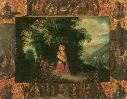 Francken d. J., Frans: Maria mit Kind und frchtereichenden Engeln, von Grisaillen umgeben