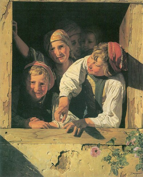 Waldmller, Ferdinand Georg: Kinder im Fenster