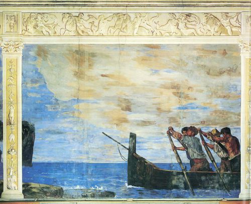 Mares, Hans von: Fresko in Neapel, Das Boot, Nordwand, Mitte