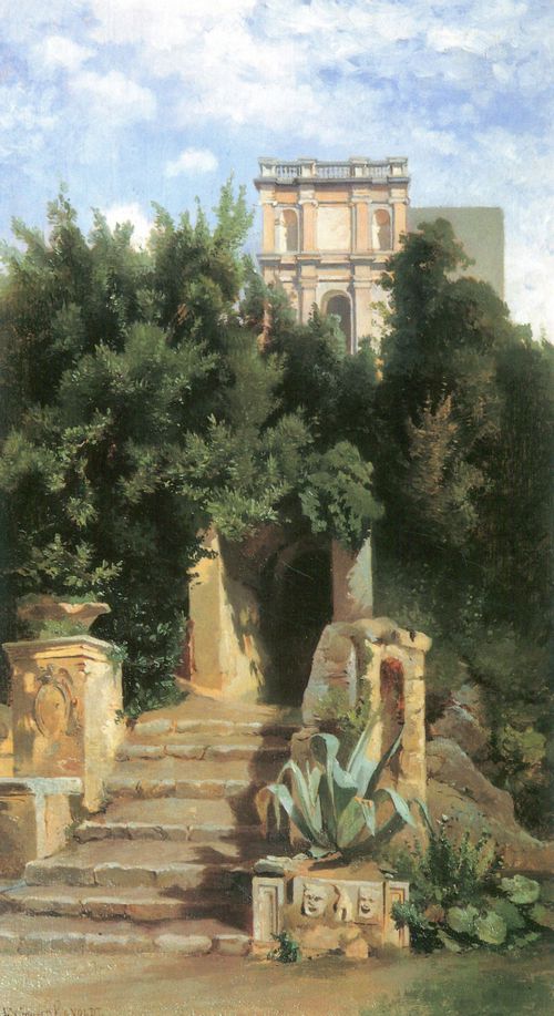 Kanoldt, Edmund: Treppenaufgang in der Villa d'Este in Tivoli