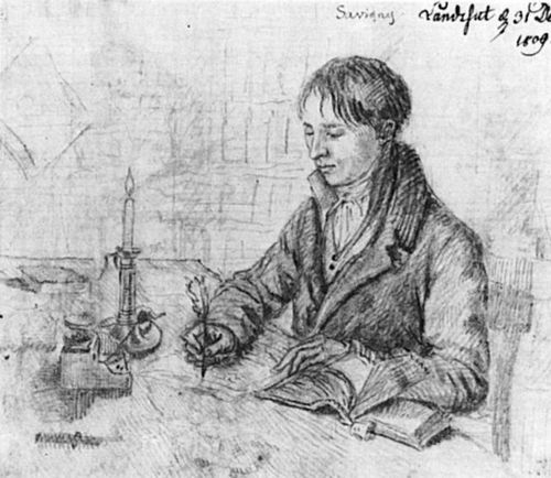 Grimm, Ludwig Emil: Friedrich Carl von Savigny am Schreibtisch sitzend