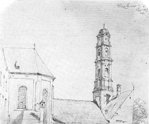 Grimm, Ludwig Emil: Turm der Herzogspitalkirche in Mnchen