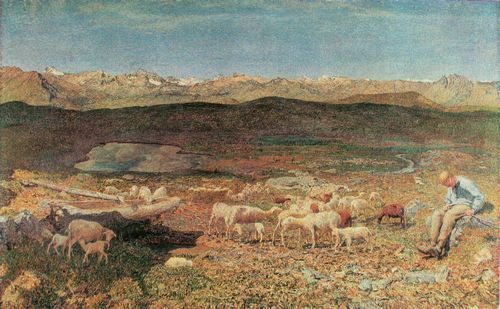 Segantini, Giovanni: Schafe hten in den Aplen