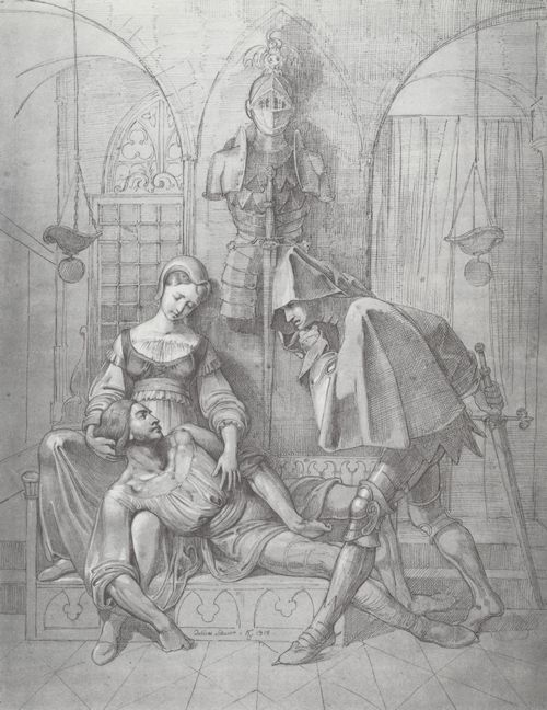 Schnorr von Carolsfeld, Julius: Sigurd der Drachentter von Guttorm bedroht