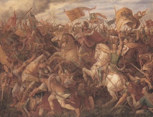 Schnorr von Carolsfeld, Julius: Schlacht Rudolfs von Habsburg gegen Ottokar von Bhmen 1278