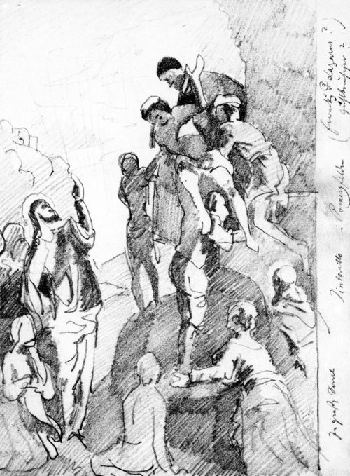 Spitzweg, Carl: Die Erweckung des Lazarus nach Tintoretto
