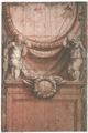 Correggio: Zwei Putti, ein leeres Medaillon stützend