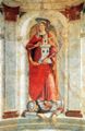 Ghirlandaio, Domenico: Florenz, Pieve di Sant'Andrea: Die Heiligen, Barbara, Hieronymus und Antonius Abbas, Detail Barbara