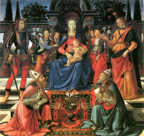 Ghirlandaio, Domenico: Florenz, Uffizien: Thronende Muttergottes mit Heiligen