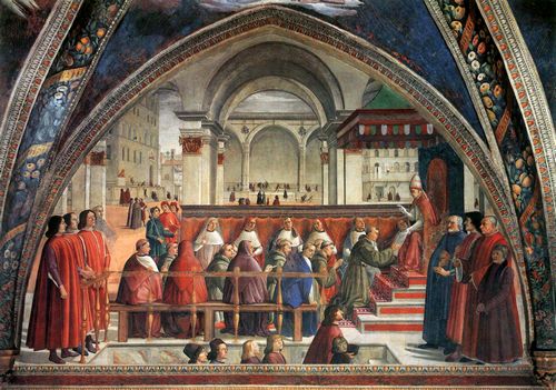 Ghirlandaio, Domenico: Florenz, Kirche Santa Trinita: Die Besttigung der Ordensregel