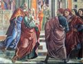 Ghirlandaio, Domenico: Florenz, Santa Maria Novella: Geschichten aus dem Marienleben: Detail mit Domenico Ghirlandaio, Alesso Baldovinetti und David Ghirlandaio