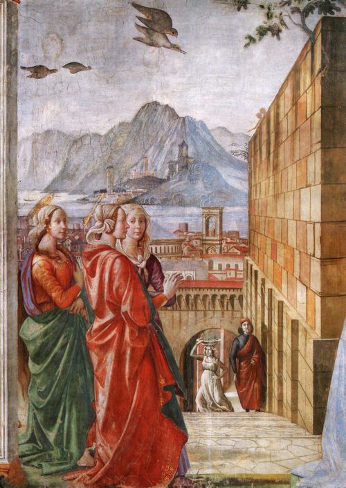 Ghirlandaio, Domenico: Florenz, Santa Maria Novella: Geschichten aus dem Leben des Tufers: Die Heimsuchung, Detail