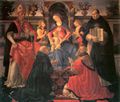 Ghirlandaio, Domenico: Florenz, Uffizien: Thronende Muttergottes mit Kind, umgeben von Engeln und Heiligen