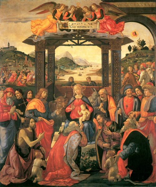 Ghirlandaio, Domenico: Florenz, Spedale degli Innocenti: Die Anbetung der Heiligen drei Knige