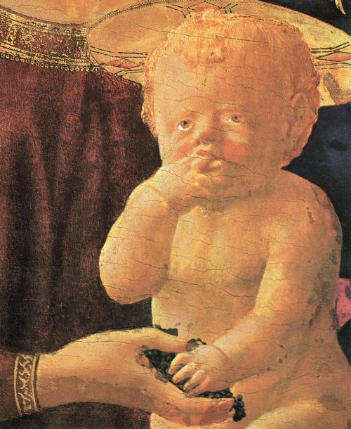 Masaccio: Mitteltafel: Maria mit Kind, Detail des Kindes