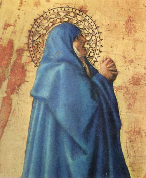 Masaccio: Bekrnung: Kreuzigung Christi, Detail der Maria