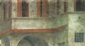 Masaccio: Szenen aus dem Leben Petri, Szene: Der Zinsgroschen, Detail: Architektur im Hintergrund