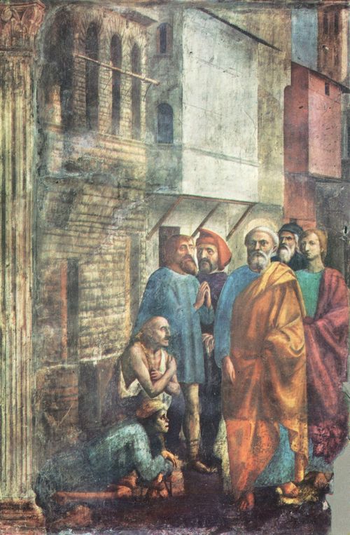 Masaccio: Szenen aus dem Leben Petri, Szene: Schattenheilung des Petrus