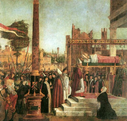 Carpaccio, Vittore: Martyrium der Pilger und Begrbnis der Hl. Ursula, Ausschnitt rechts