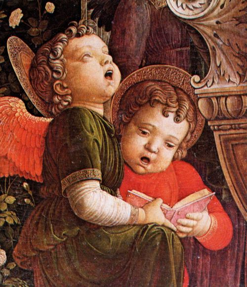 Mantegna, Andrea: Altarretabel von San Zeno in Verona: Ausschnitt mit musizierenden Engeln aus der Mitteltafel