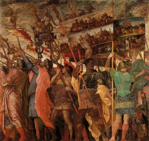 Mantegna, Andrea: Der Triumphzug Csars: Banner- und Standartentrger