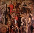 Mantegna, Andrea: Der Triumphzug Cäsars: Triumphwagen mit Trophäen und Kriegsmaschinen