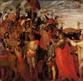 Mantegna, Andrea: Der Triumphzug Cäsars: Wagen mit Trophäen und Beuteträgern