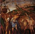 Mantegna, Andrea: Der Triumphzug Cäsars: Beuteträger, Opfertiere und Tubabläser