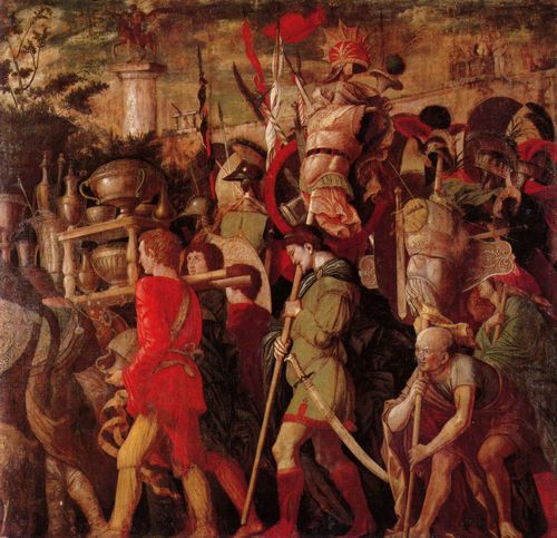 Mantegna, Andrea: Der Triumphzug Csars: Beute- und Trophentrger