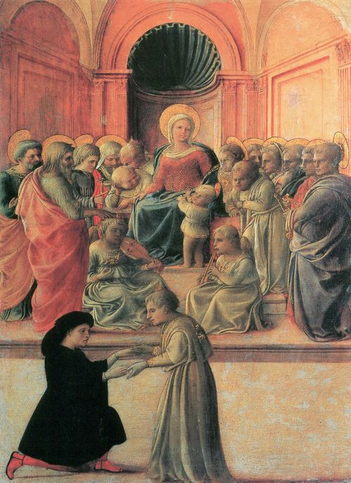 Lippi, Fra Filippo: Madonna und Kind mit Engeln, Heiligen und Spendern
