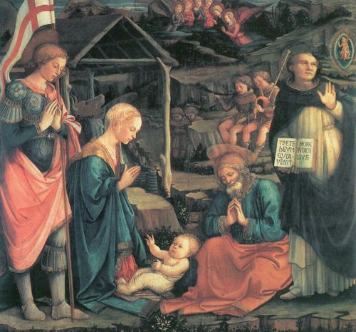Lippi, Fra Filippo: Die Anbetung Christi mit dem Heiligen Georg und dem Hl. Vincent Ferrer