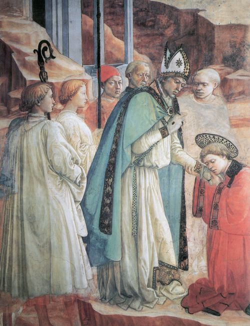 Lippi, Fra Filippo: Die Mission des Hl. Stefan, Detail: Stefan und der Bischof Julian