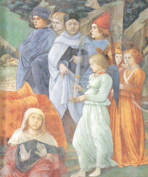 Lippi, Fra Filippo: Die Herrschaft und Himmelfahrt der Jungfrau, Detail: Fra Filippo und Helfer