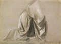 Leonardo da Vinci: Gewandstudie fr eine knieende Figur im Profil nach rechts