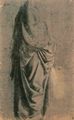 Leonardo da Vinci: Gewandstudie fr eine stehende Figur im Profil nach rechts
