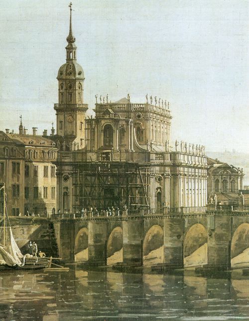 Canaletto (II): Das Schloss mit dem Hausmannsturm und die unvollendete Katholische Hofkirche