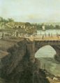 Canaletto (II): Aufgang zur Augustusbrücke, im Hintergrund die Elblandschaft mit der Lößnitz