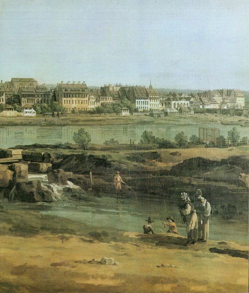 Canaletto (II): Die Weieritzmndung mit Neustdter Elbufer vom japanischen Palais bis zum Blockhaus