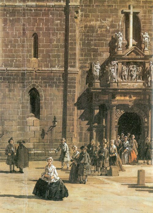 Canaletto (II): Das Portal der Kreuzkirche mit figuralem Schmuck von Christoph Walther IV und Melchior Jobst