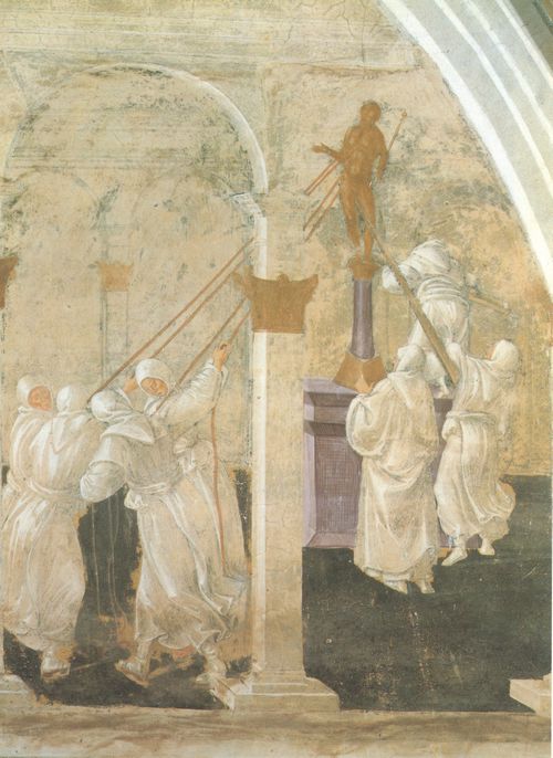 Signorelli, Luca: Fresken in Monte Oliveto: Der Hl. Benedikt bekehrt die Bewohner von Montecassino, Detail