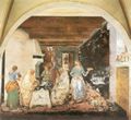 Signorelli, Luca: Fresken in Monte Oliveto: Der Hl. Benedikt schilt zwei Mönchen, die die Klosterregel verletzen