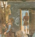 Signorelli, Luca: Fresken in Monte Oliveto: Der Hl. Benedikt schilt zwei Mönchen, die die Klosterregel verletzen, Detail