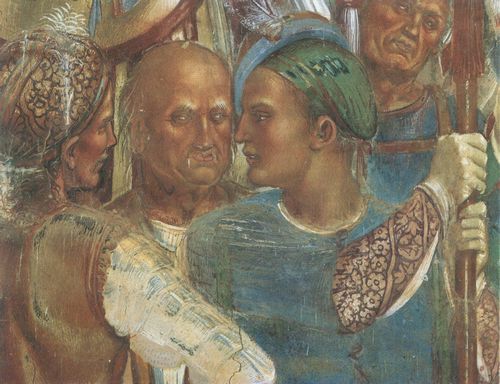 Signorelli, Luca: Fresken in Monte Oliveto: Der Hl. Benedikt begegnet dem Knig Totila und heit ihn willkommen, Detail